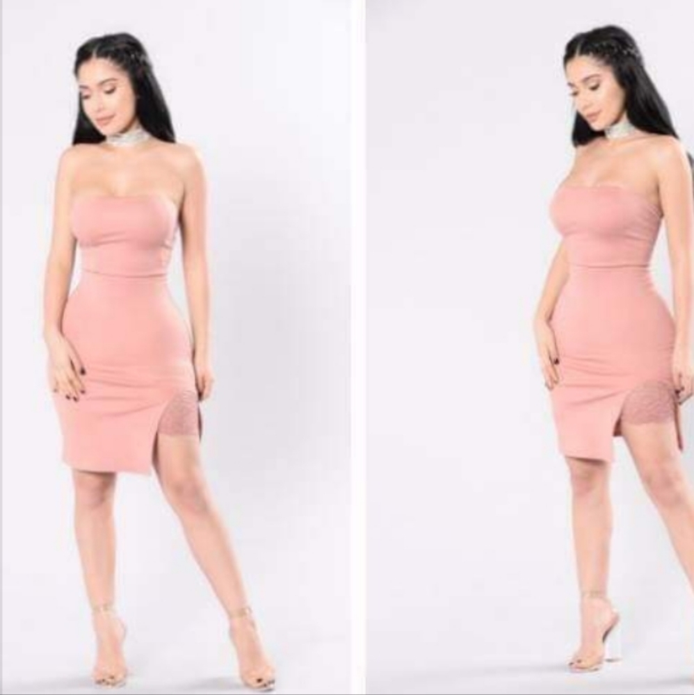Fashion Nova Strapless Mauve Dress Size Medium NWT